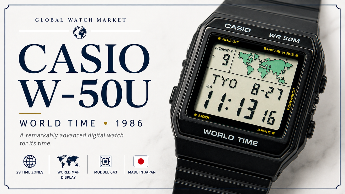 Casio W-50U World Time 1986 vintage digital watch