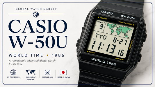 Casio W-50U World Time 1986 vintage digital watch