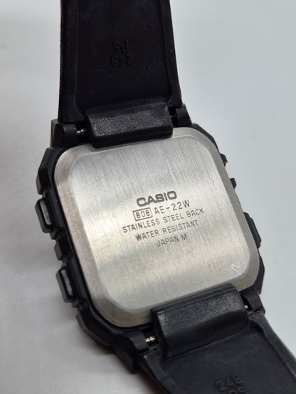 NOS Casio AE-22W Twin Graph II Vintage Watch – Made in Japan, 1988