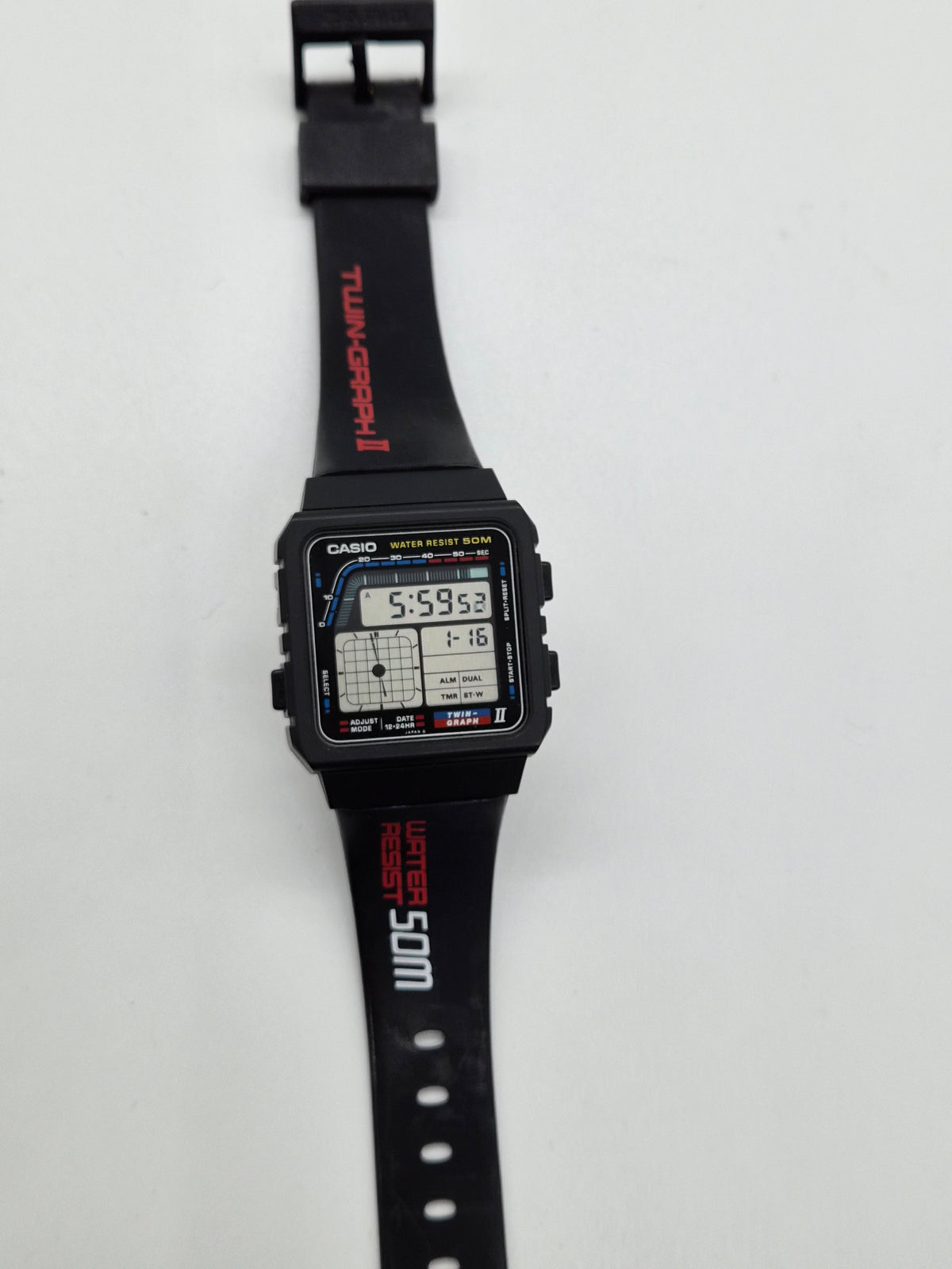 NOS Casio AE-22W Twin Graph II Vintage Watch – Made in Japan, 1988