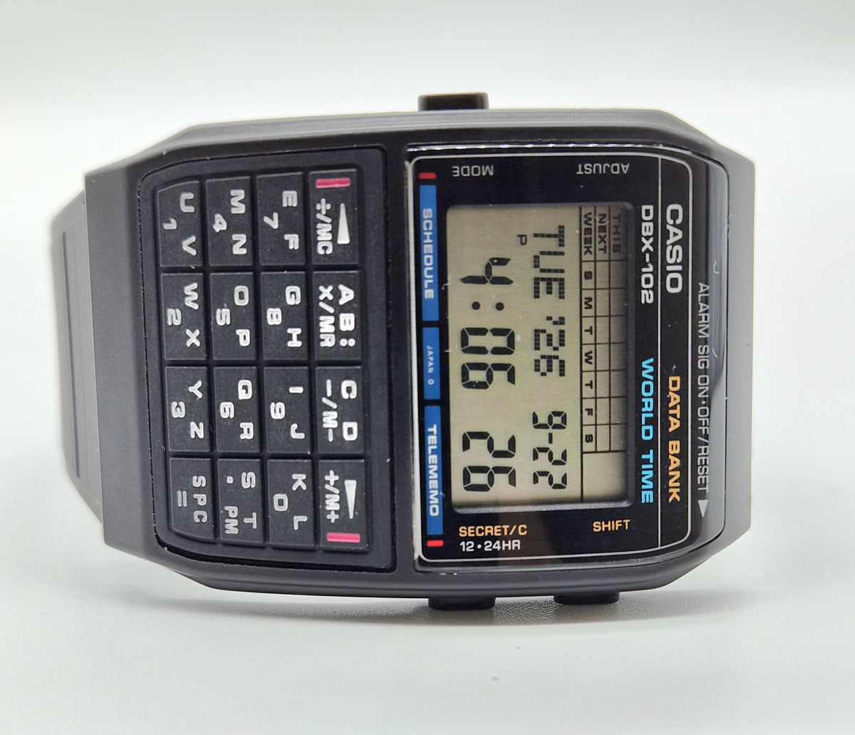 Casio DBX-102 Databank Calculator Watch Made in Japan