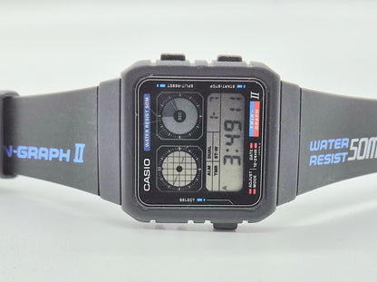 Casio AE-21W Twin Graph II Watch – Made in Japan, 1988