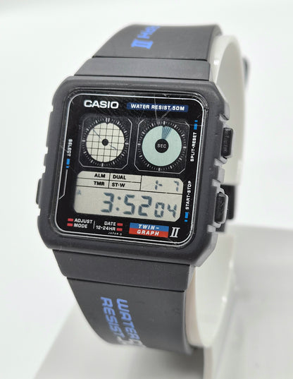 Casio AE-21W Twin Graph II Watch – Made in Japan, 1988
