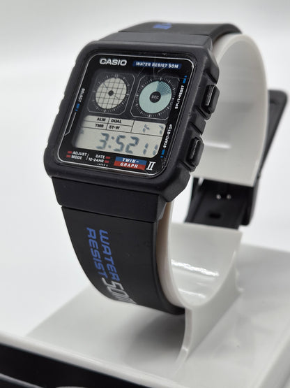 Casio AE-21W Twin Graph II Watch – Made in Japan, 1988