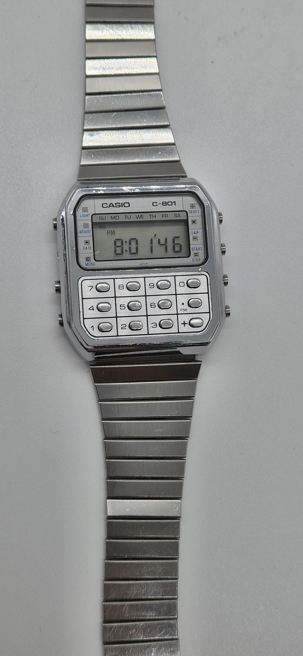 Casio C-801 Calculator Watch – Made in Japan, 1980