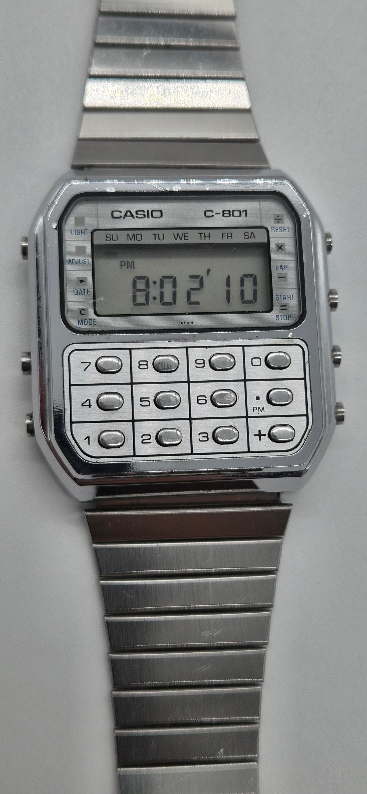 Casio C-801 Calculator Watch – Made in Japan, 1980