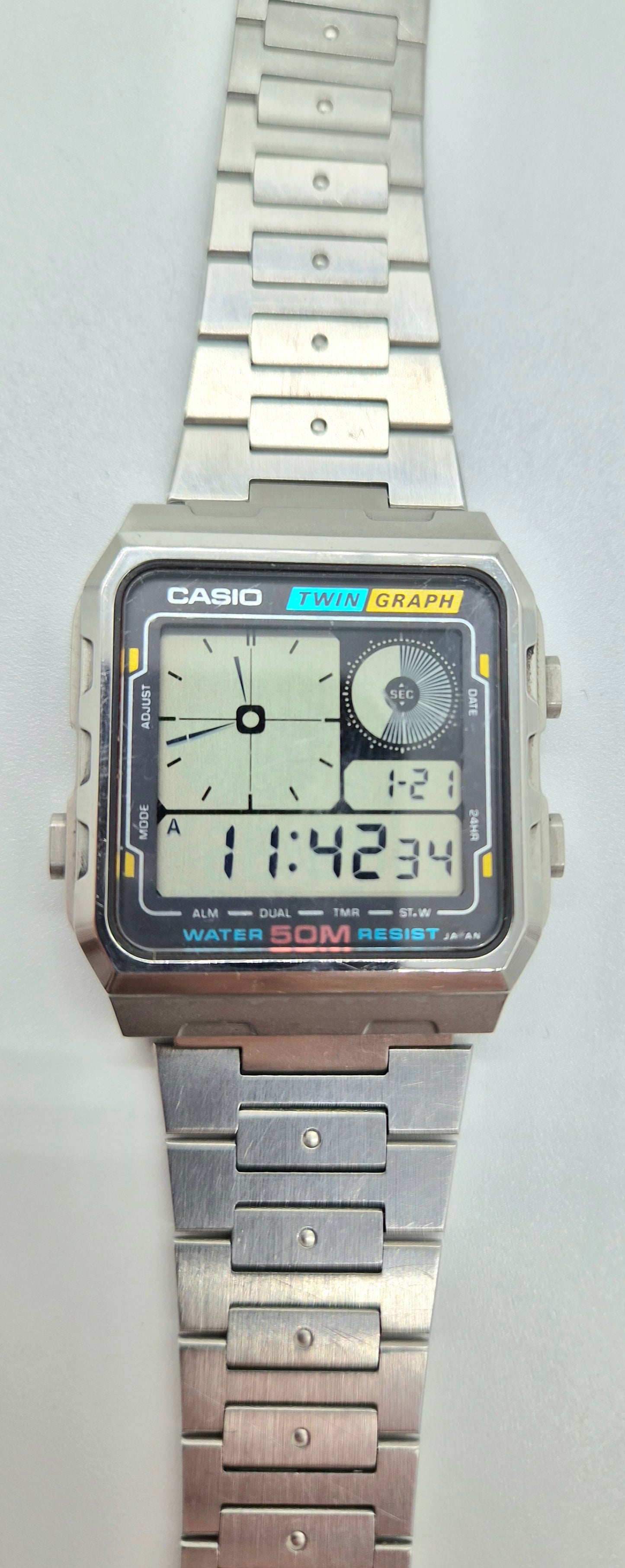Casio AE210 Twingraph Watch Made in Japan
