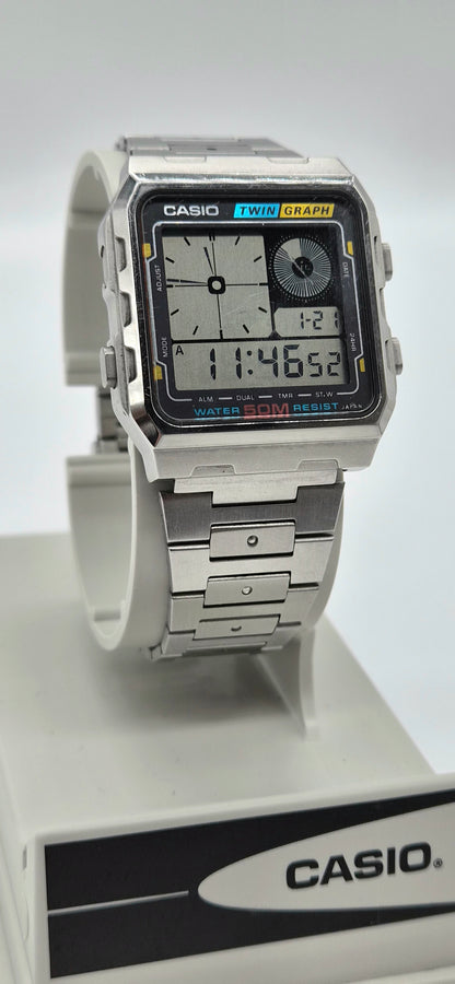 Casio AE210 Twingraph Watch Made in Japan