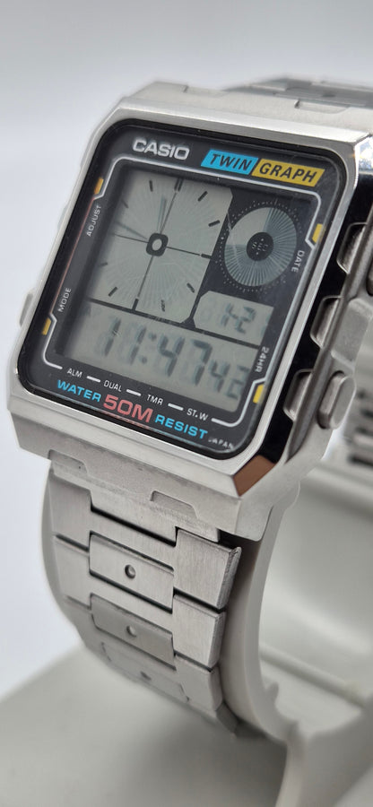 Casio AE210 Twingraph Watch Made in Japan