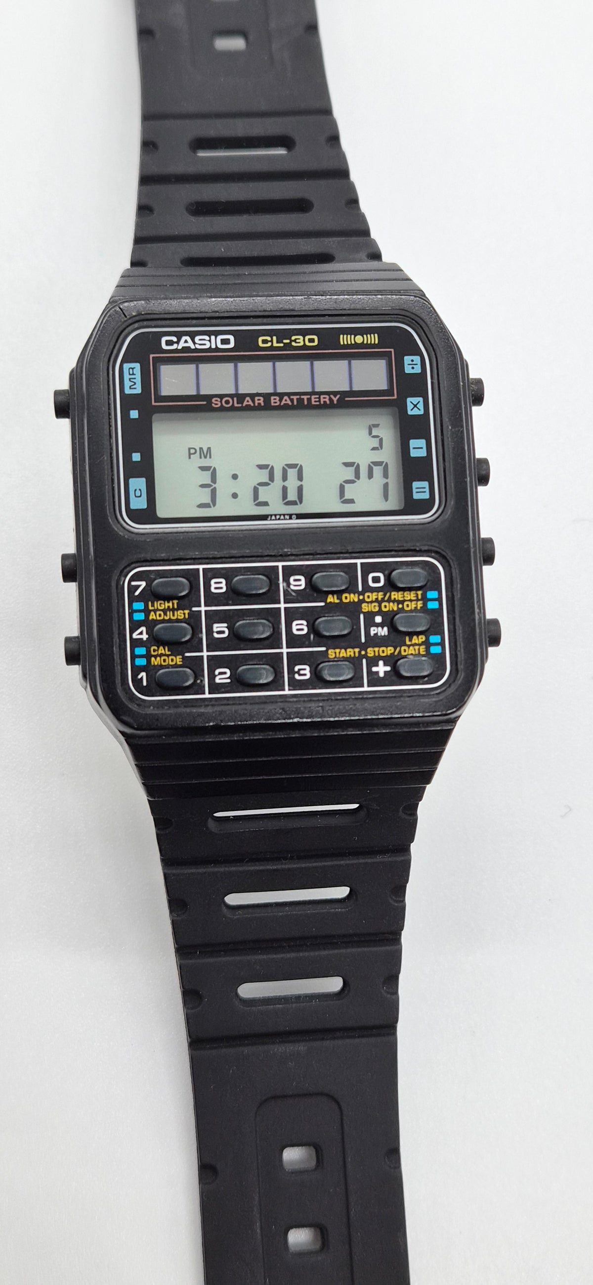 Casio CL-30 Solar Calculator Watch Made in Japan 1983