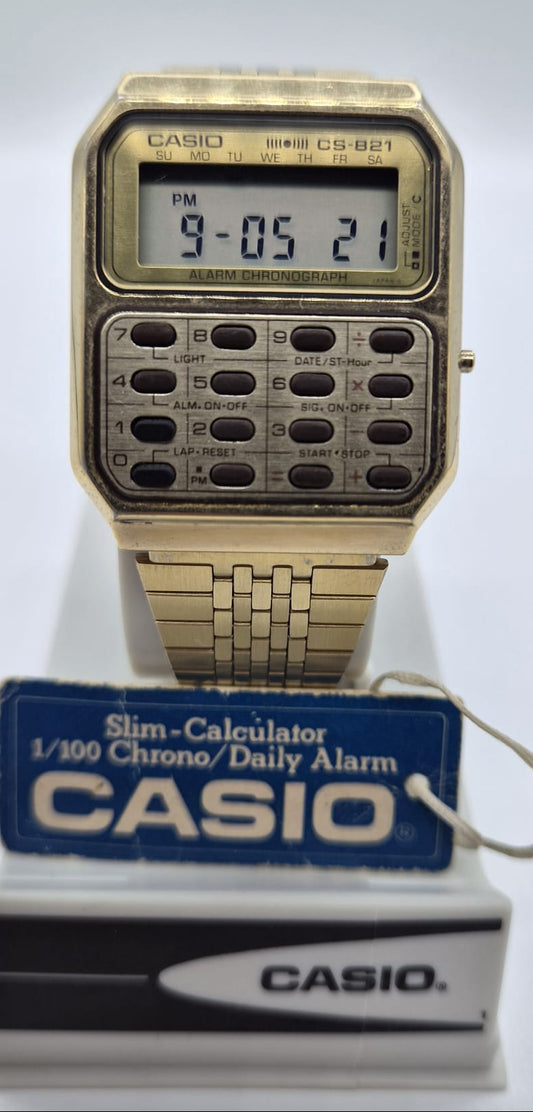 Rare Casio CFS-821 calculator watch in New Old Stock condition with original tag